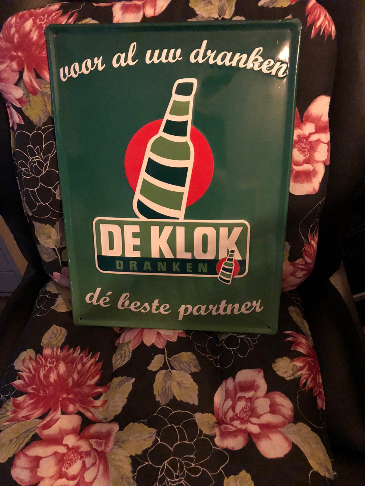 De klok, Ophalen of Verzenden, Zo goed als nieuw, Reclamebord