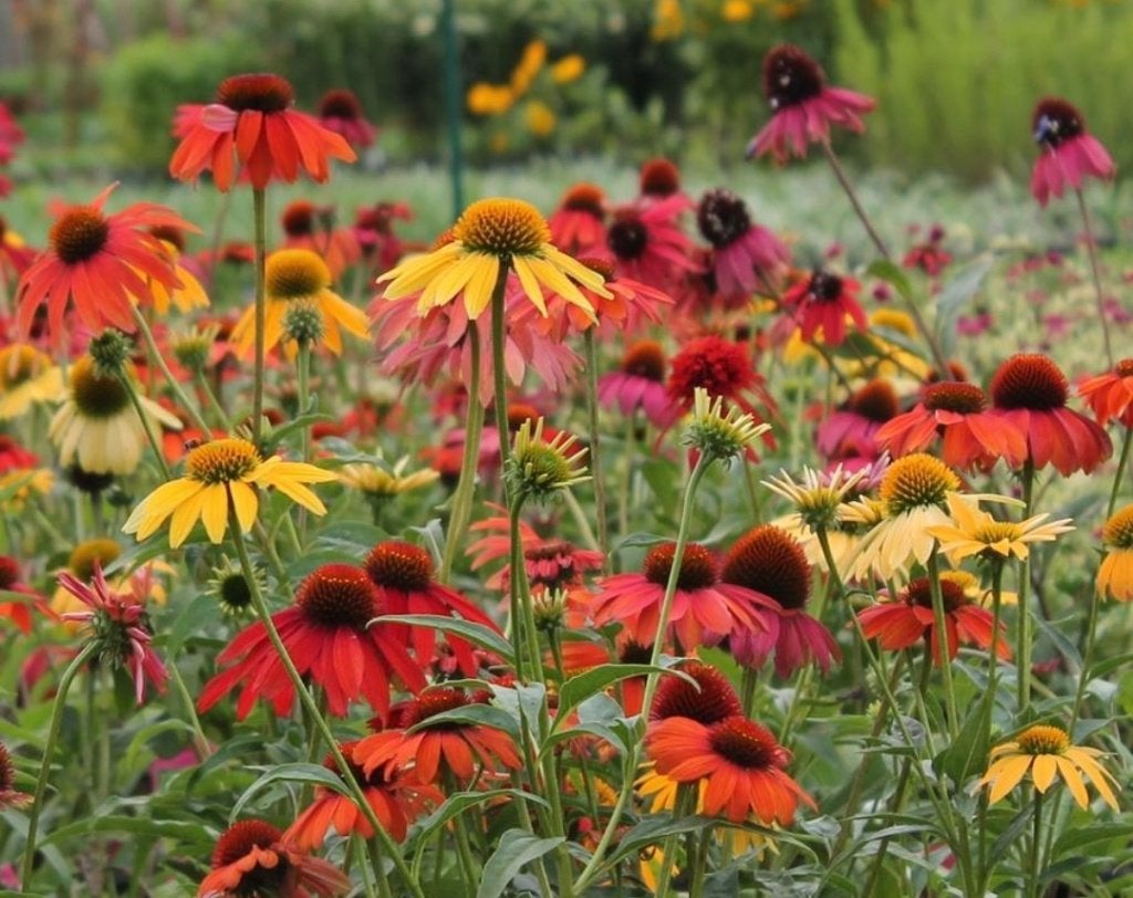 Echinacea 'cheyenne spirit', Tuin en Terras, Volle zon, Vaste plant, Zomer, Ophalen