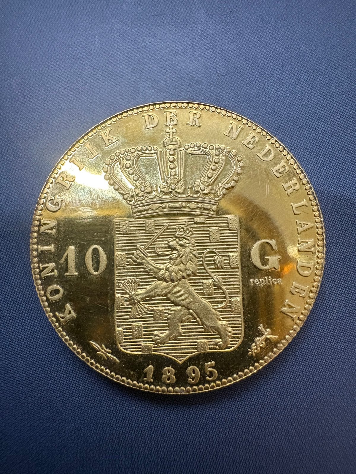 Replica Gouden Tientje Koningin Wilhelmina 1895, Postzegels en Munten, Koningin Wilhelmina, Losse munt, 10 gulden, Goud