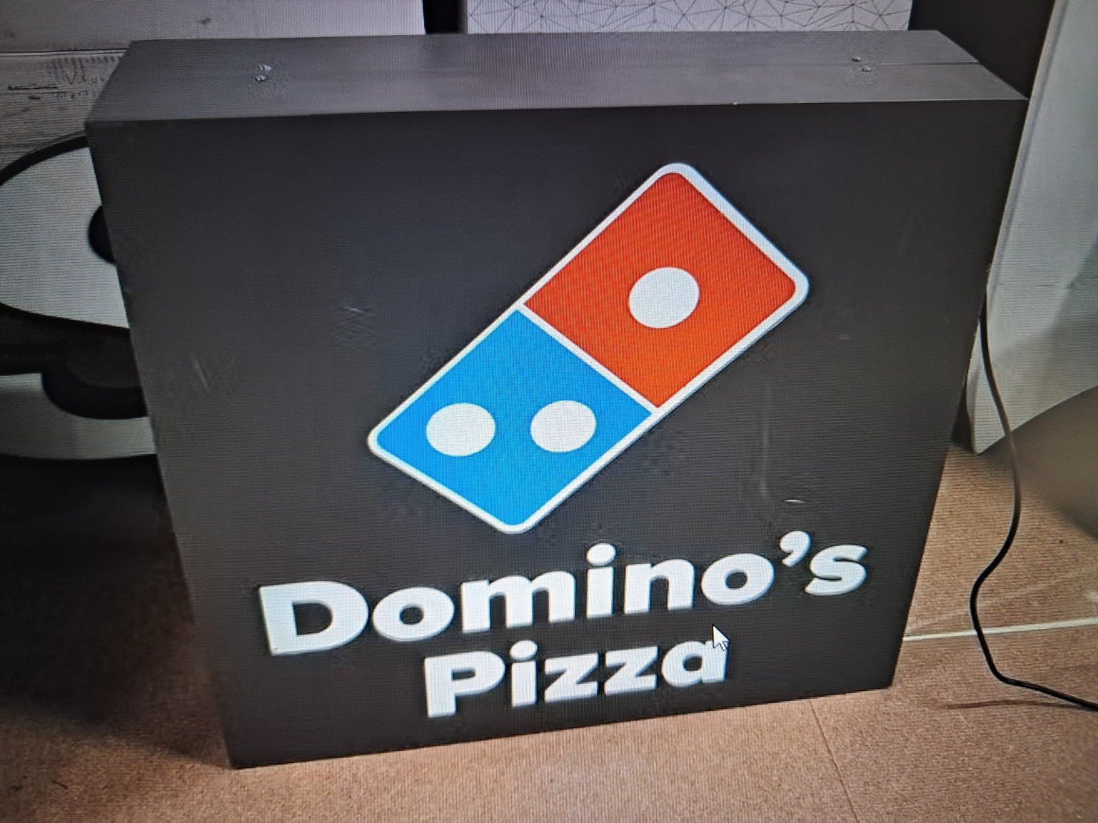 Originele Dimono's Pizza reclame lichtbak/reclame 80 cm., Ophalen, Eu, Gebruikt, Eu