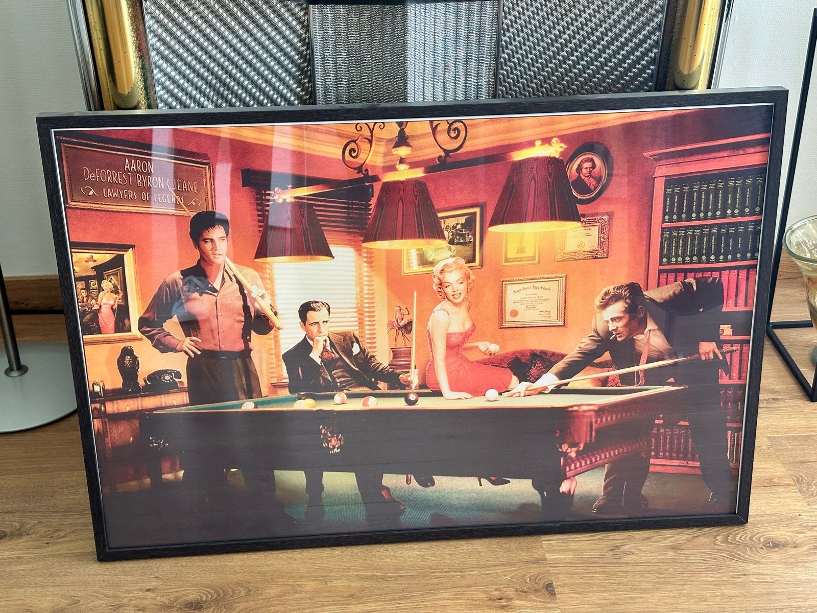 Ingelijste poster met iconische sterren., Ophalen, 50 – 75, Zo goed als nieuw, 75 tot 100 cm