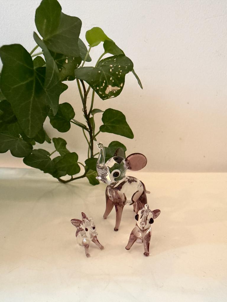 Set van 3 miniaturen olifantjes murano glazen beeldjes, Verzamelen, Ophalen of Verzenden, Zo goed als nieuw, Dier