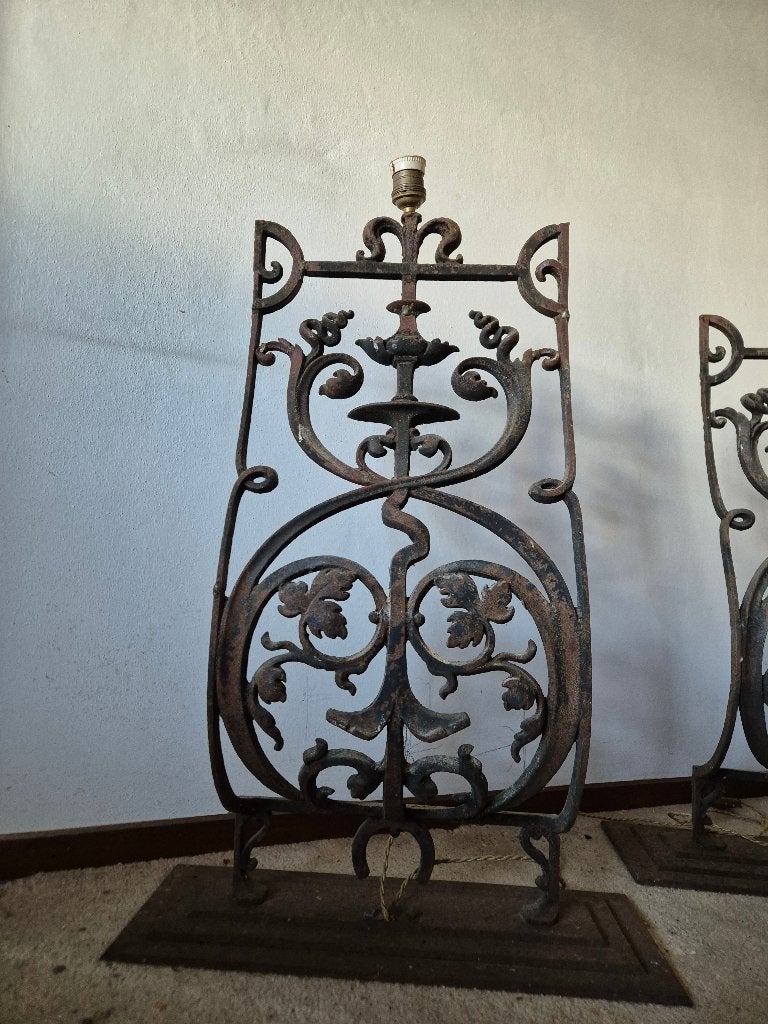 2x Stoere decoratieve ijzeren lampenvoet 76 cm hoog, Ophalen