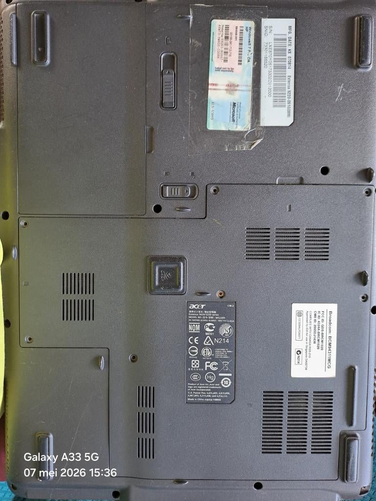 Acer laptop - Afmeting onbekend, Onbekend, Gebruikt, HDD, Minder dan 4 GB