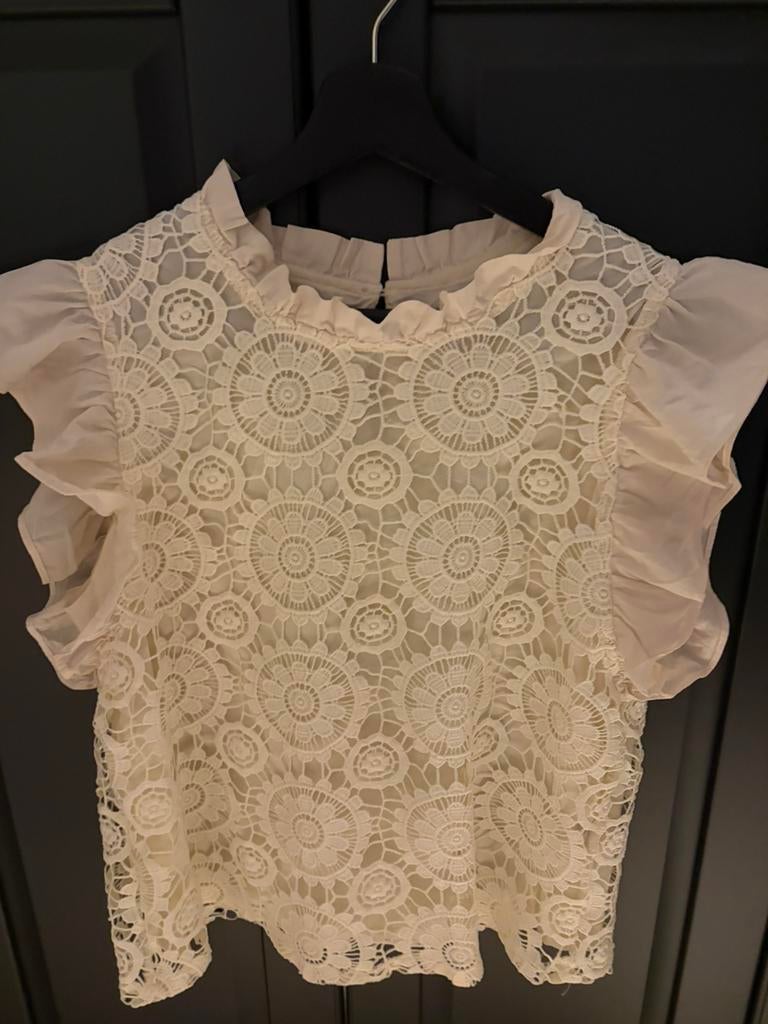 Embroidery blousje, L zgan, Ophalen of Verzenden, Zo goed als nieuw, Maat 42/44 (L), Korte mouw