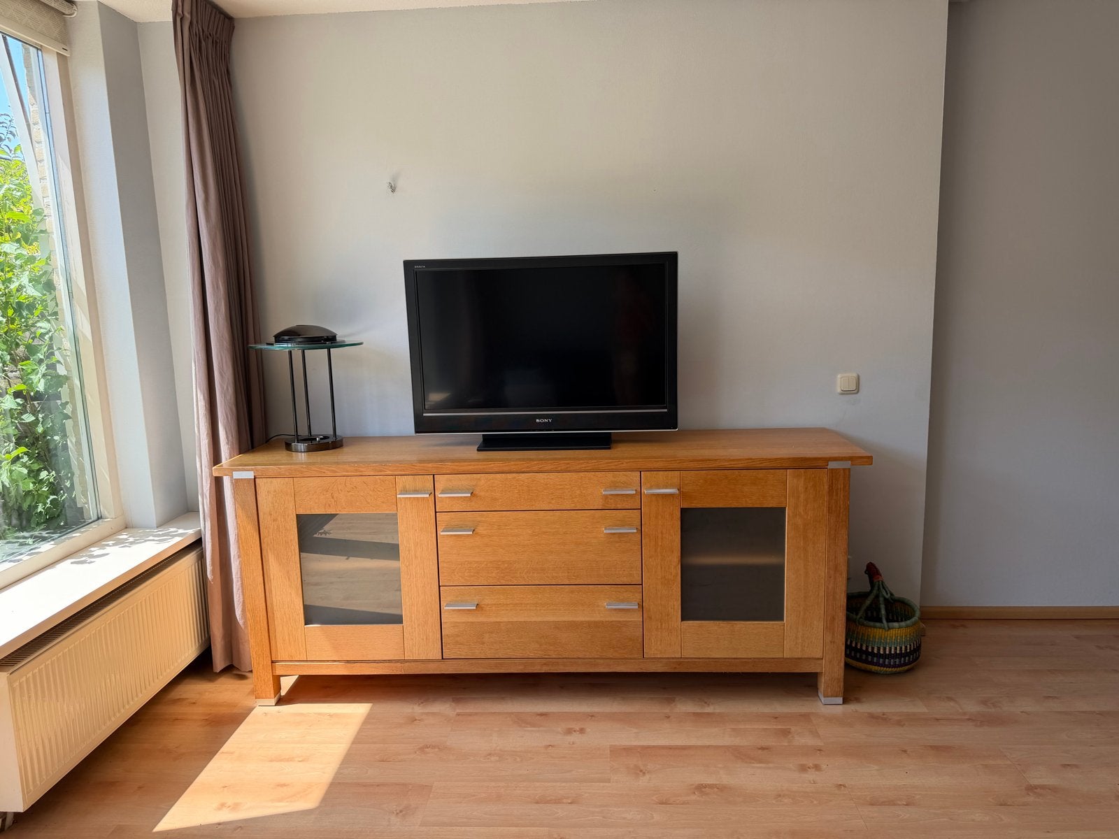Houten dressoir met lades en deuren, Ophalen, Gebruikt, 150 tot 200 cm, Met lade(s)