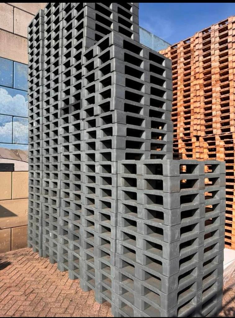 Kunststof pallets 80x120 zware nette pallets, Ophalen, Zo goed als nieuw, Kunststof