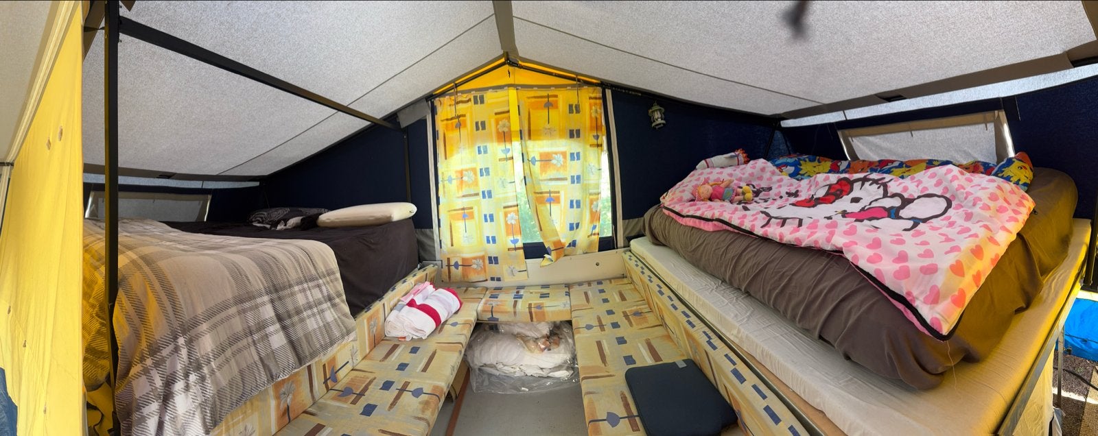 Alpenkreuzer vouwwagen met veel ruimte en slaapplaatsen, Caravans en Kamperen, Ophalen, Alpenkreuzer, Blauw, Aanwezig