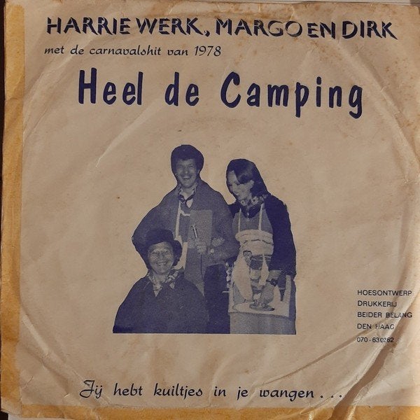Carnaval Single (1978) Harrie Werk - Heel de Camping, Cd's en Dvd's, Gebruikt, Fotohoes, 7 inch, Ophalen of Verzenden