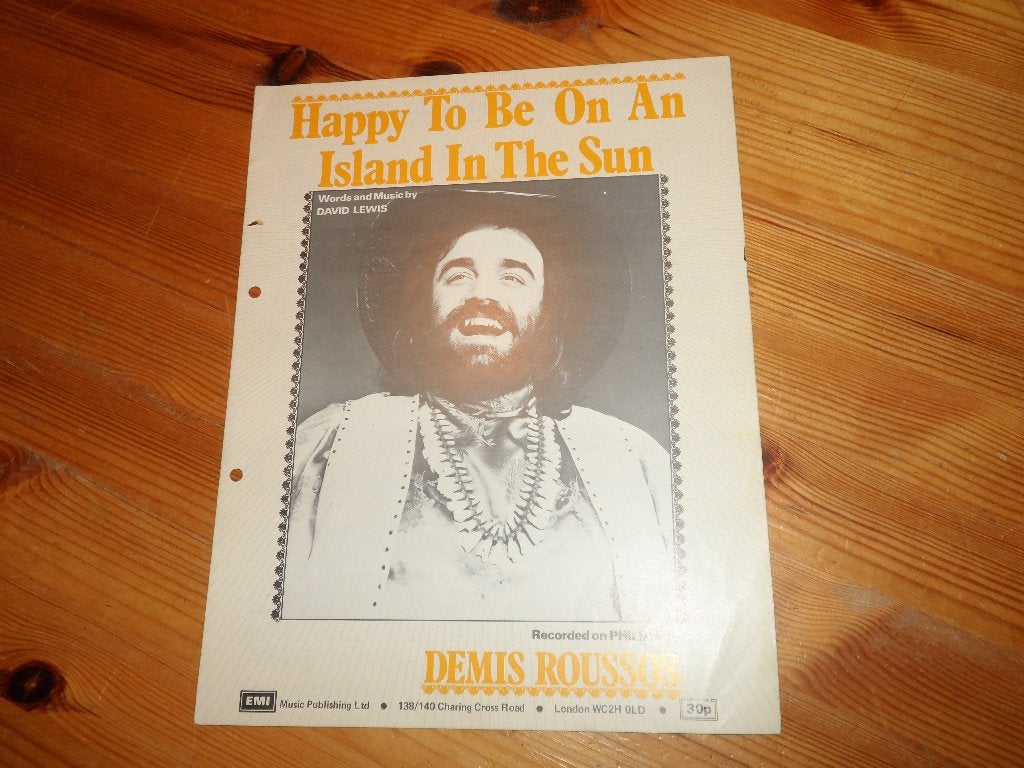 Happy to be on an island in the sun - demis roussos, Gebruikt, Gitaar, Ophalen of Verzenden, Artiest of Componist