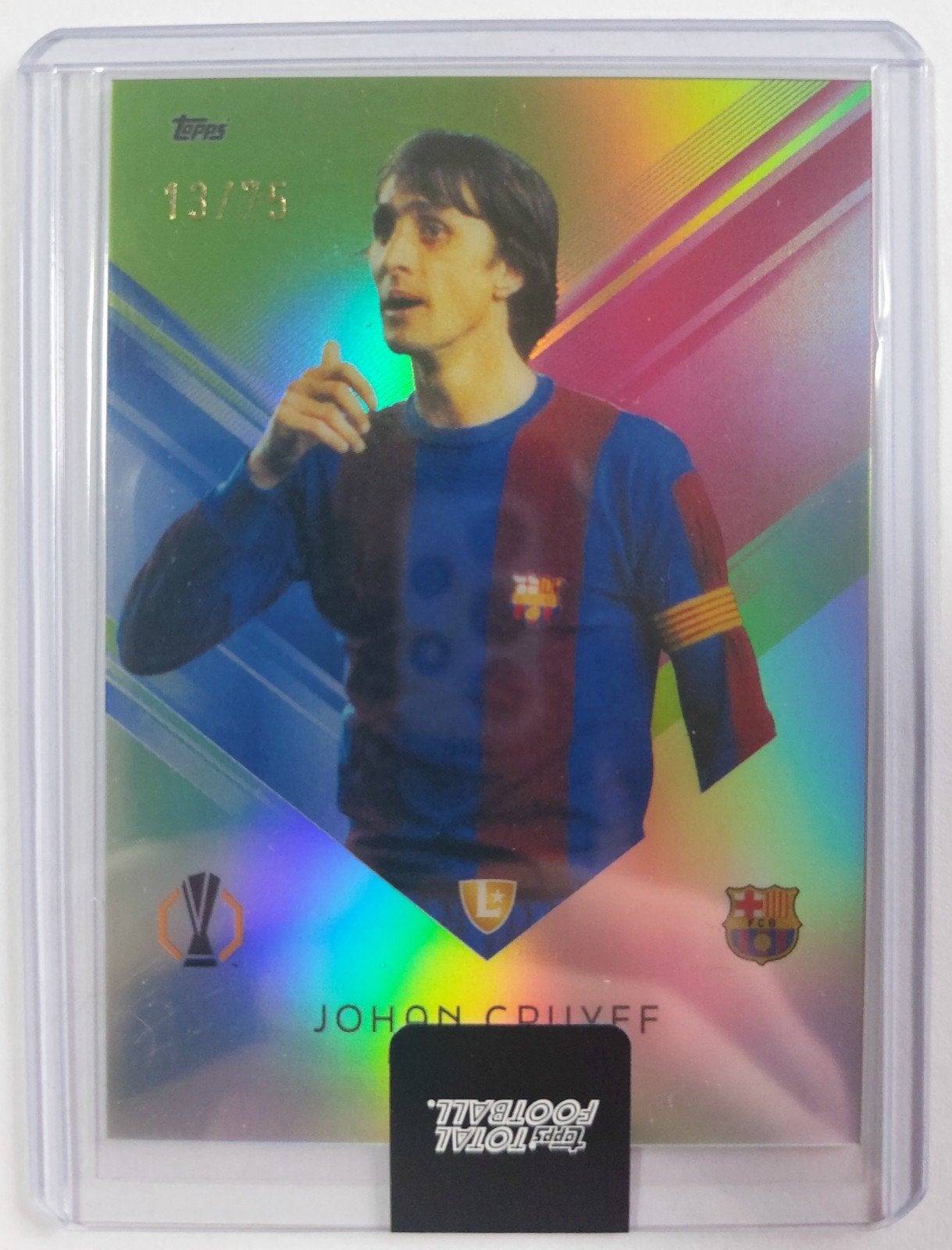 Cruyff 13/75 Topps Total Football Barcelona Spelerskaart, Verzamelen, Ophalen of Verzenden