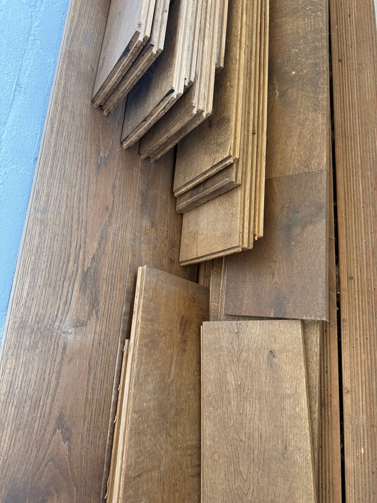 Gebruikte houten vloerplanken - 15m² in goede staat, Ophalen, Gebruikt, Vloerdelen of -planken, 10 m² of meer