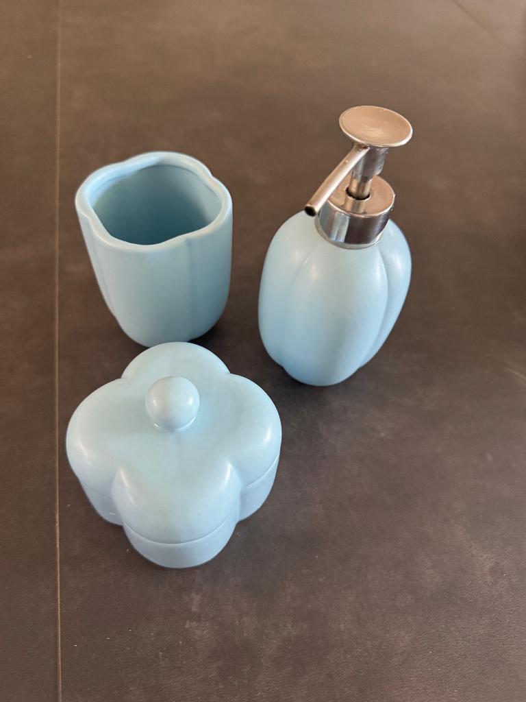 Sostrene grenes badkamer accessories, Ophalen, Gebruikt, Blauw, Steen/keramiek