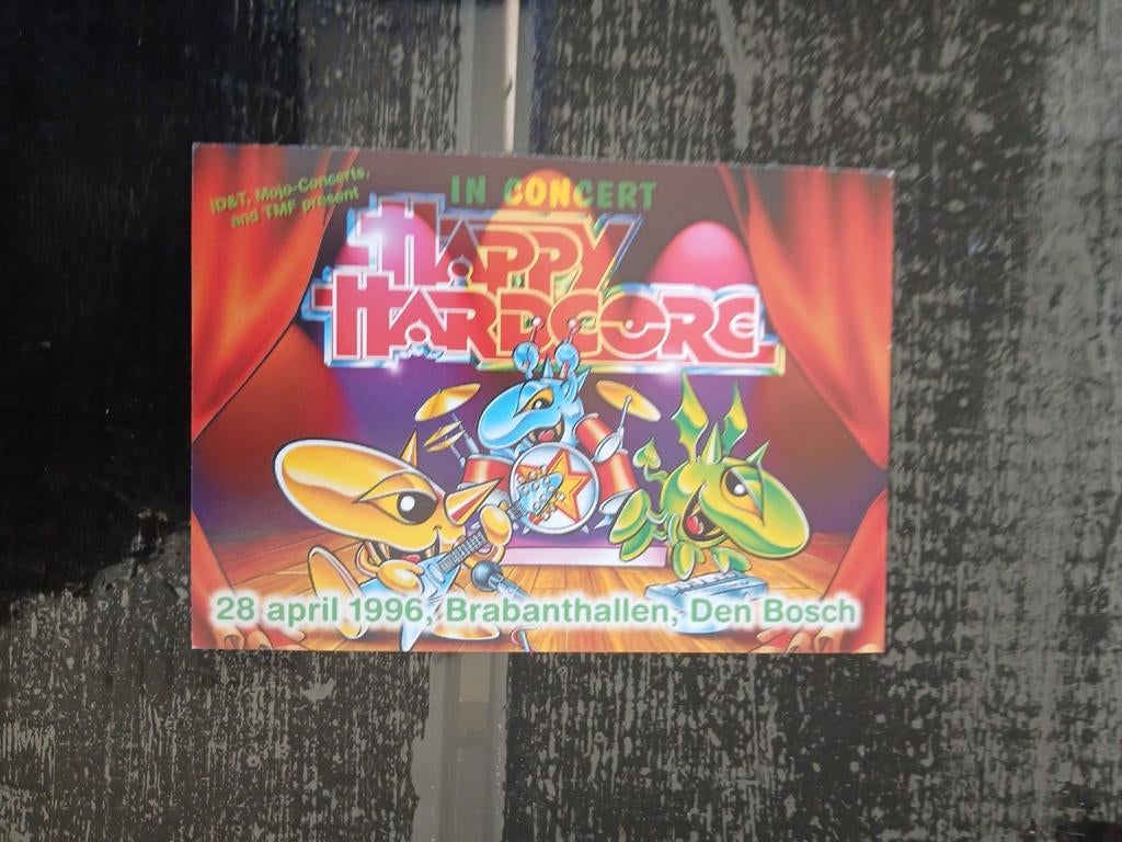 Flyer happy hardcore 1996, Verzamelen, Gebruikt, A4 of kleiner, Vierkant, Ophalen of Verzenden