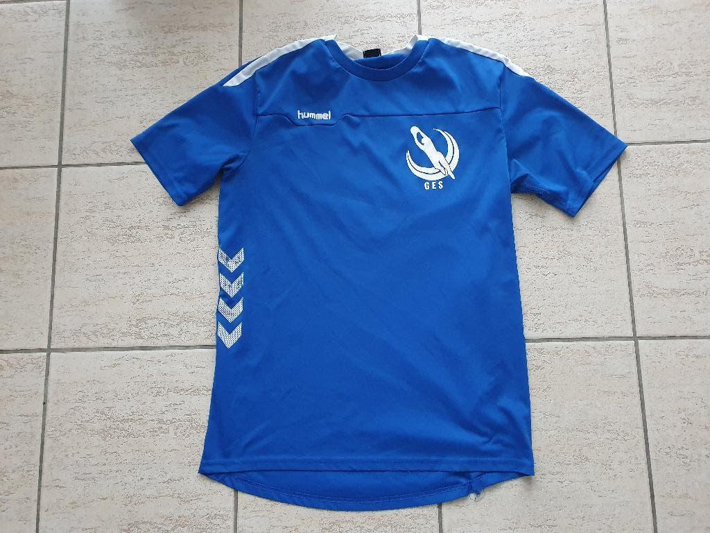 Hummel sportshirt, Maat 52/54 (L), Blauw, Ophalen of Verzenden, Gedragen