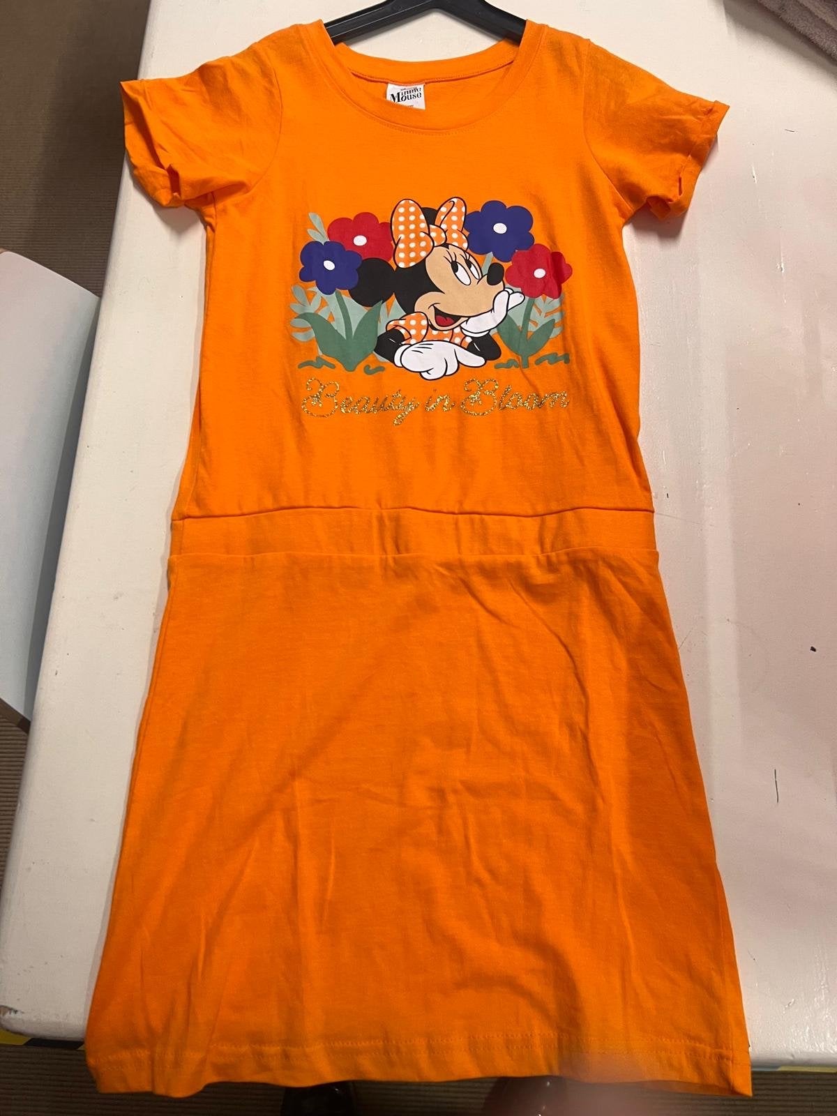 Oranje Minnie Mouse Jurkje Maat 140/146, Ophalen of Verzenden, Meisje, Jurk of Rok