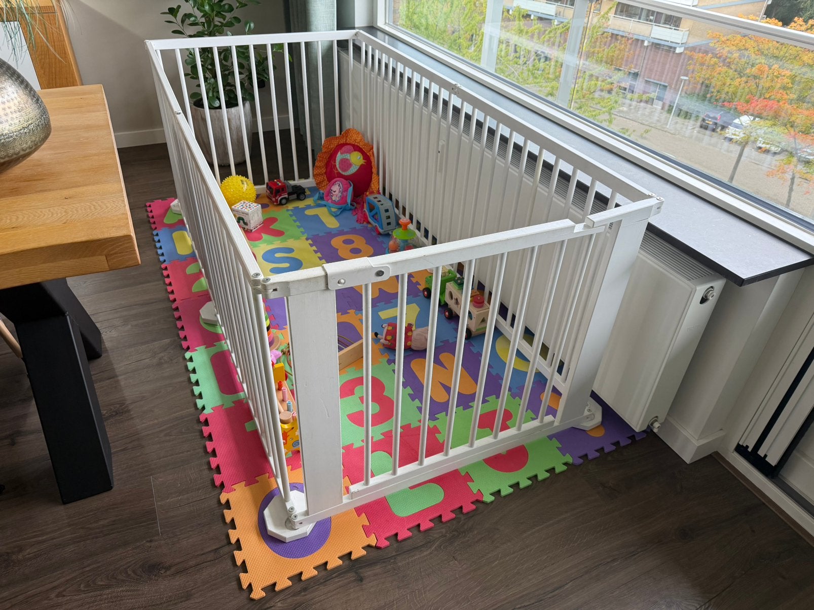 Inklapbare grondbox – ca. 1  2 m / 2  2 m, wit hout, Kinderen en Baby's, Ophalen, Gebruikt
