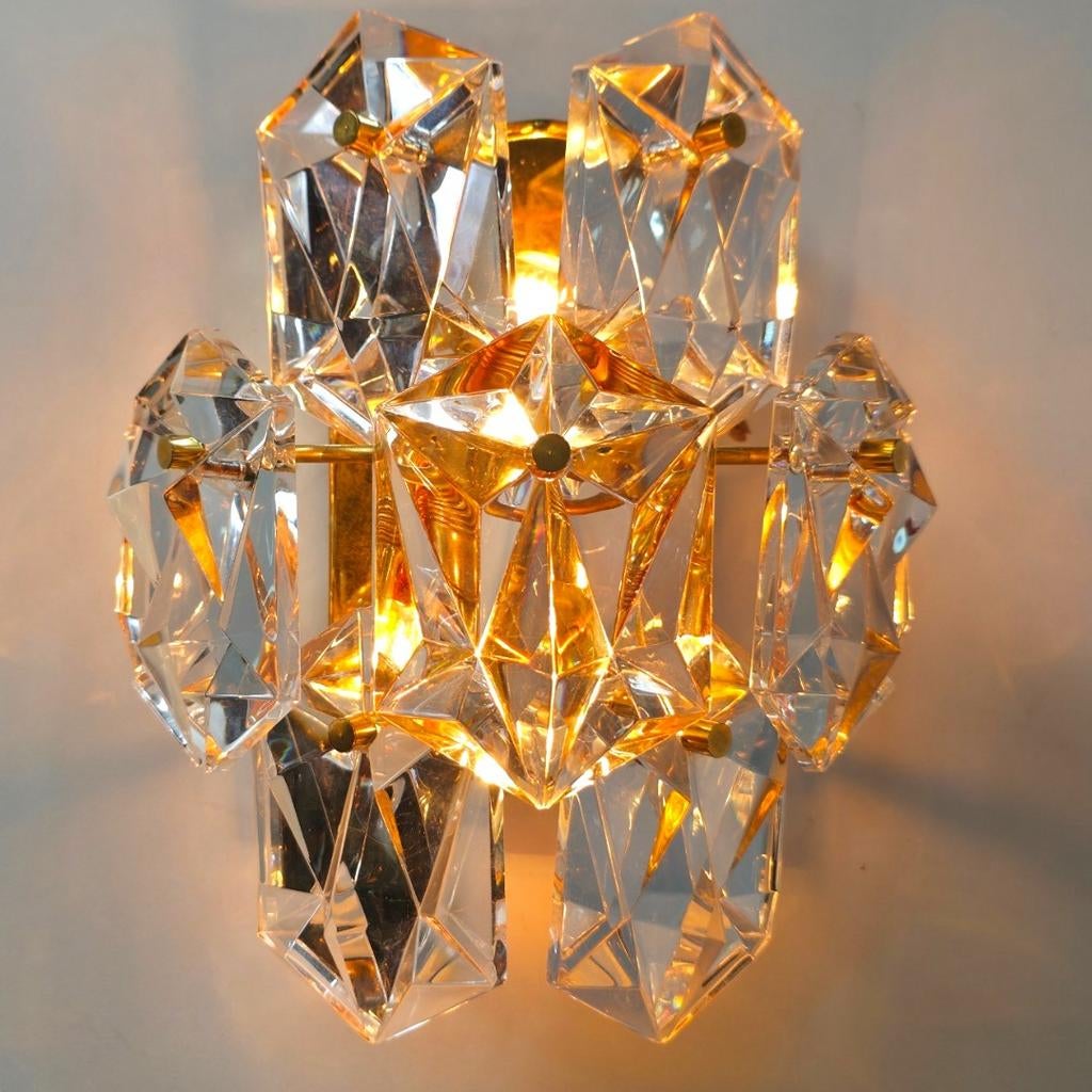 Kinkeldey wandlampen set van 2 70s mid century verguld glas, Huis en Inrichting, Lampen | Wandlampen, Ophalen of Verzenden, Glas
