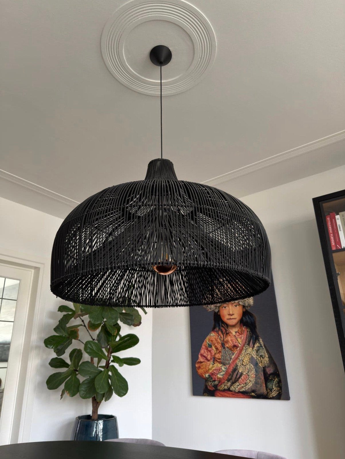 Rotan hanglamp XL, Ophalen, Zo goed als nieuw