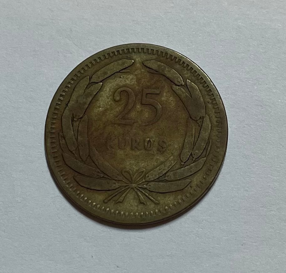 25 kurus Turkije 1956, Ophalen of Verzenden, Overige landen