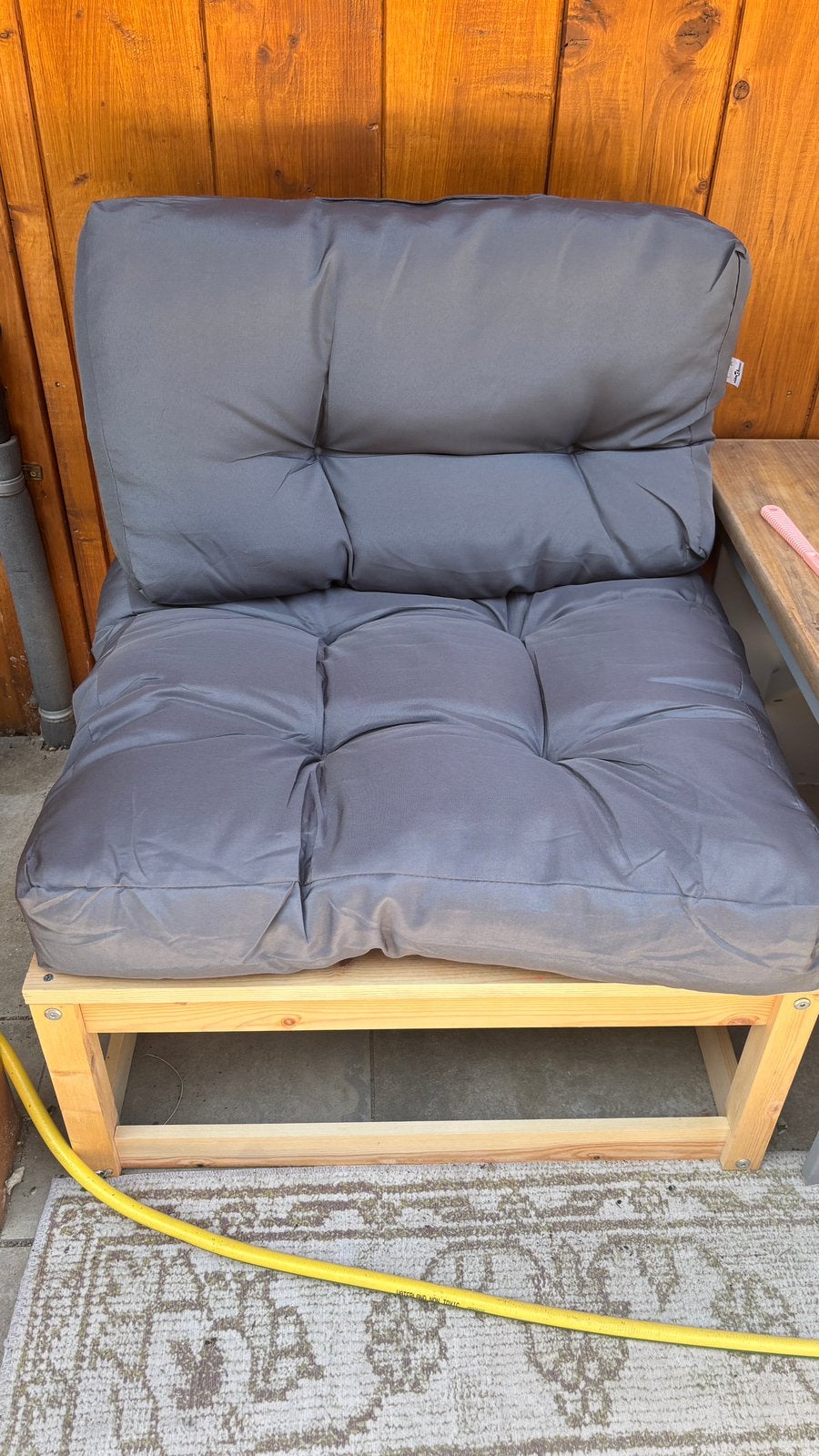 Nieuw Grenen (massief) loungeset met tafel/hocker, Ophalen, Zo goed als nieuw