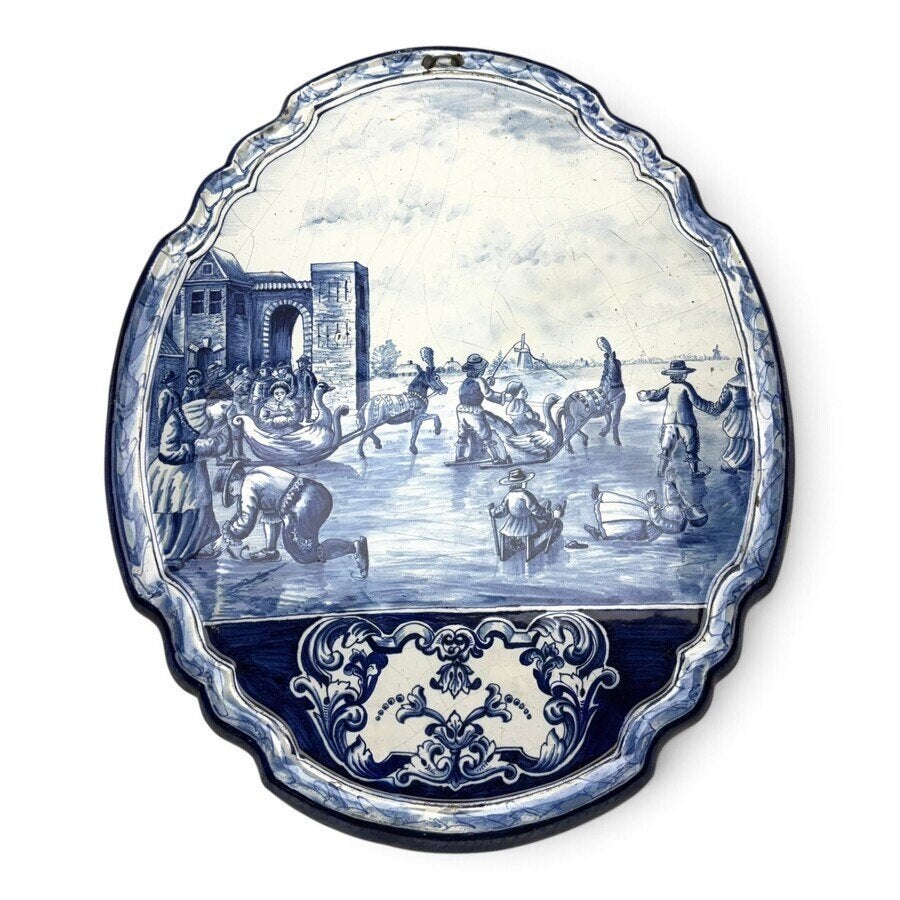 Aardewerken plaquette met ijsgezicht, Tichelaar Makkum, Ophalen of Verzenden