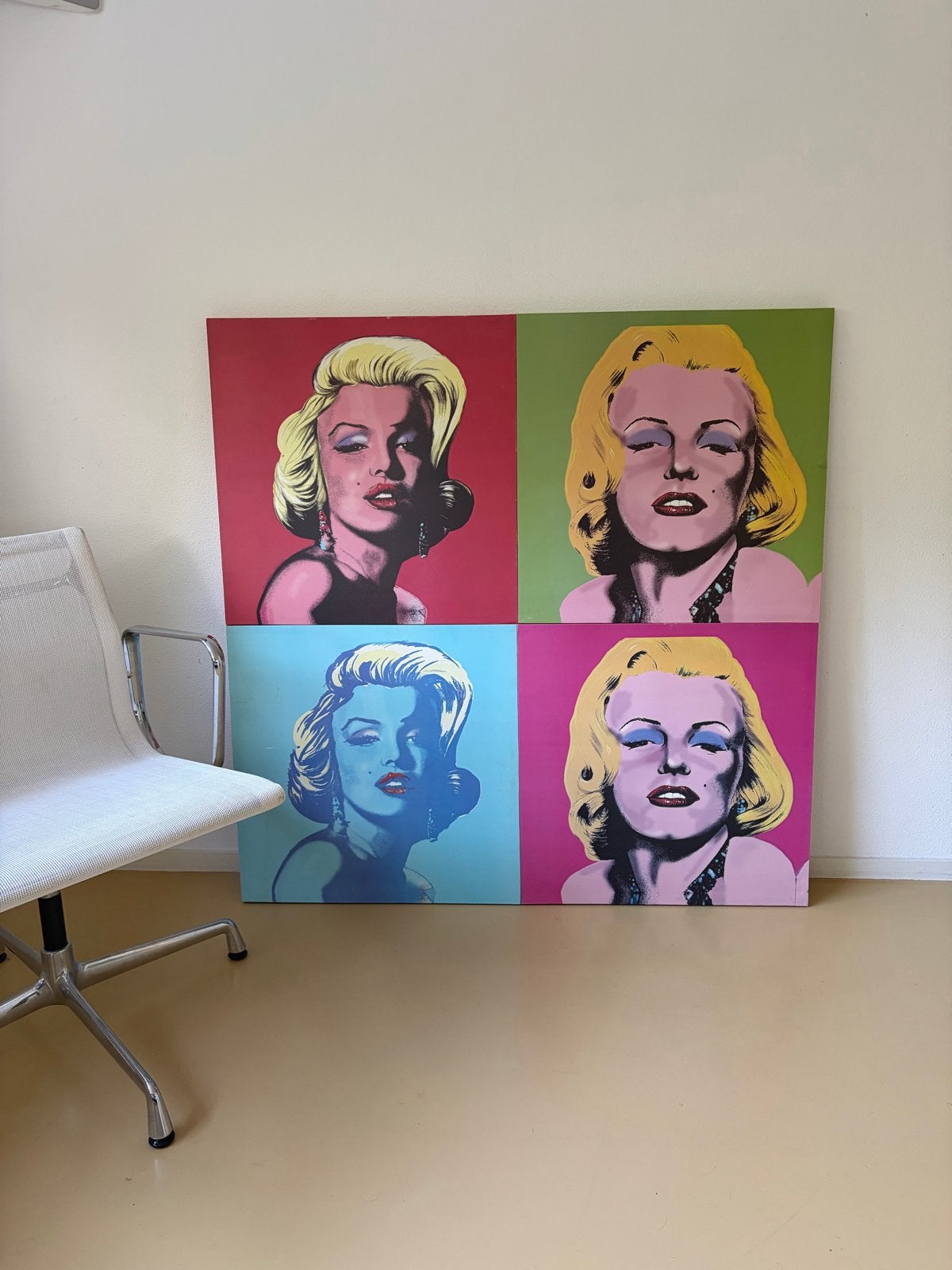 Marilyn Monroe Pop Art Schilderij - Set van 4, Ophalen, Print, Op houten frame, Portret