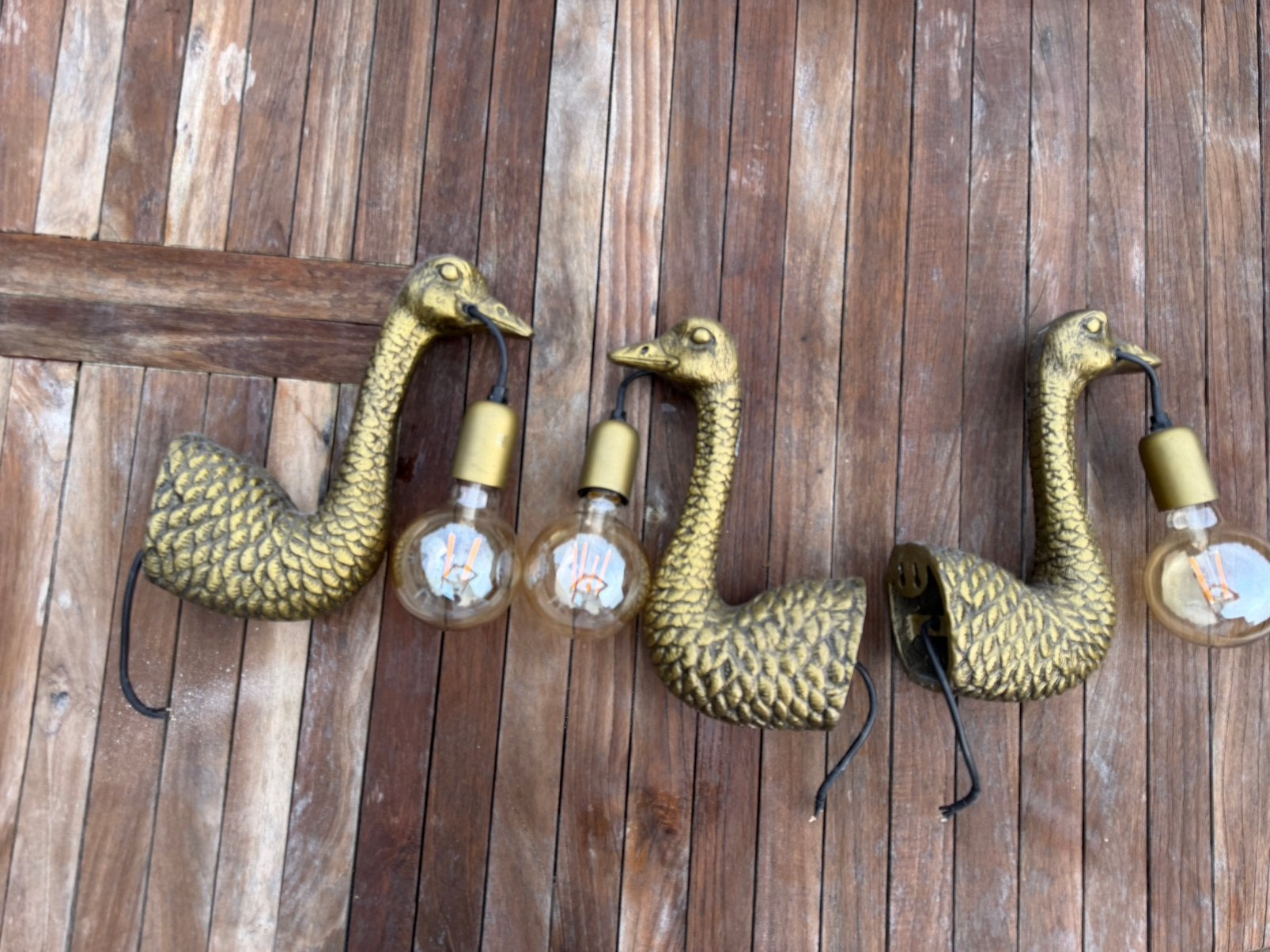 Qazqa Wandlamp Camel Bird - Messing Struisvogel Design, Qazqa, Nieuw, Goud, Dimbaar