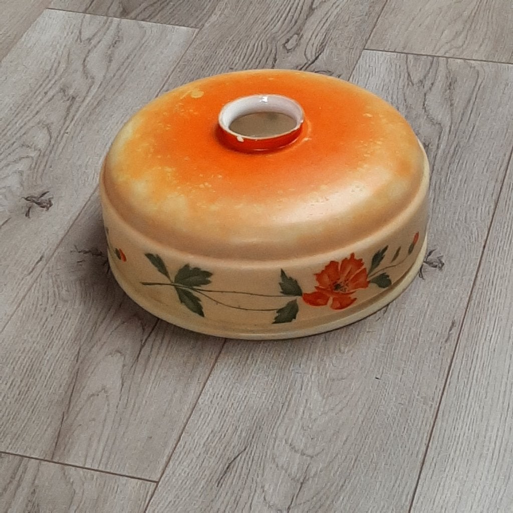 antieke lampenkap / glas met bloemen decoratie, Antiek en Kunst, Antiek | Lampen, Ophalen