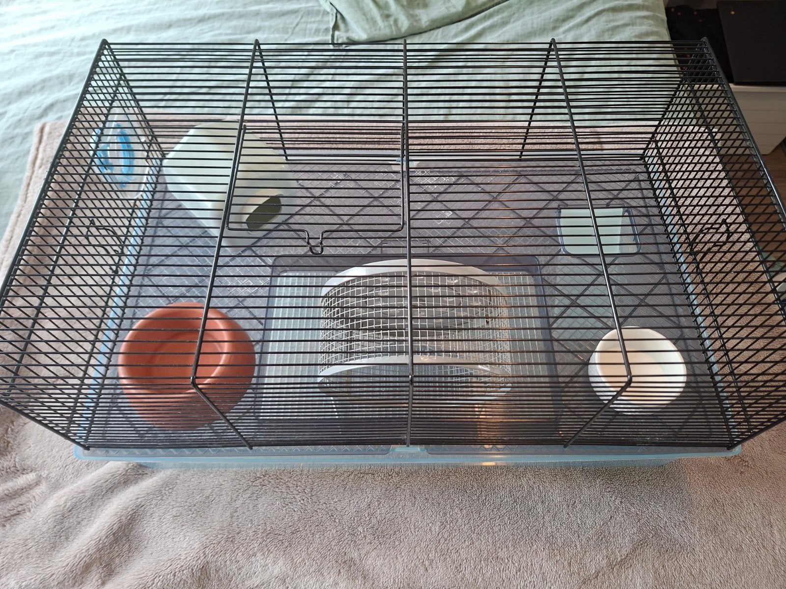 Hamsterkooi inclusief alle benodigdheden, Dieren en Toebehoren, Knaagdieren en Konijnen | Hokken en Kooien, Kooi, Gebruikt, Minder dan 75 cm