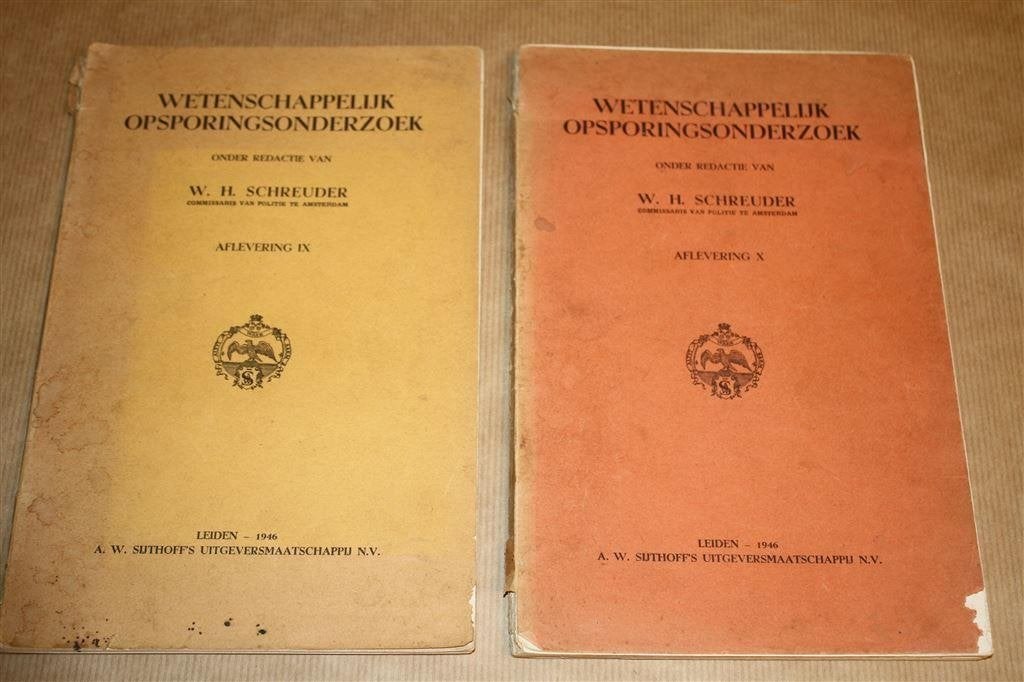 Wetenschappelijk opsporingsonderzoek. Schreuder. 1946., Ophalen of Verzenden, Gelezen, Natuurwetenschap