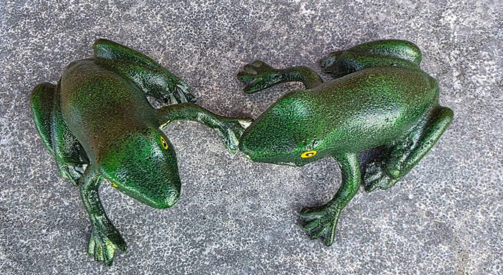 2 KIKKERS / GIETIJZER / SETPRIJS, Tuin en Terras, Dierenbeeld, Nieuw, Metaal, Info@huisentuindecoratiemarie.nl