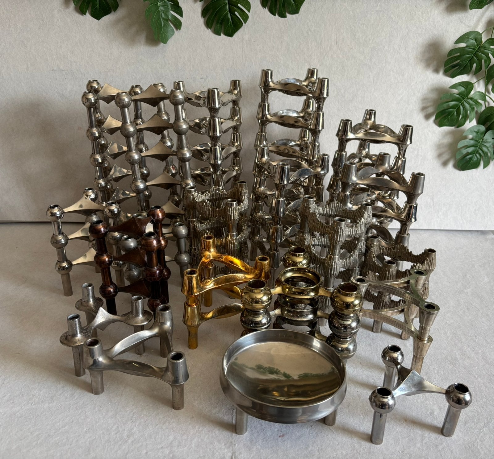 Stoff Nagel BMF vintage modulaire stapelbare kandelaren., Ophalen of Verzenden, Gebruikt, Kandelaar