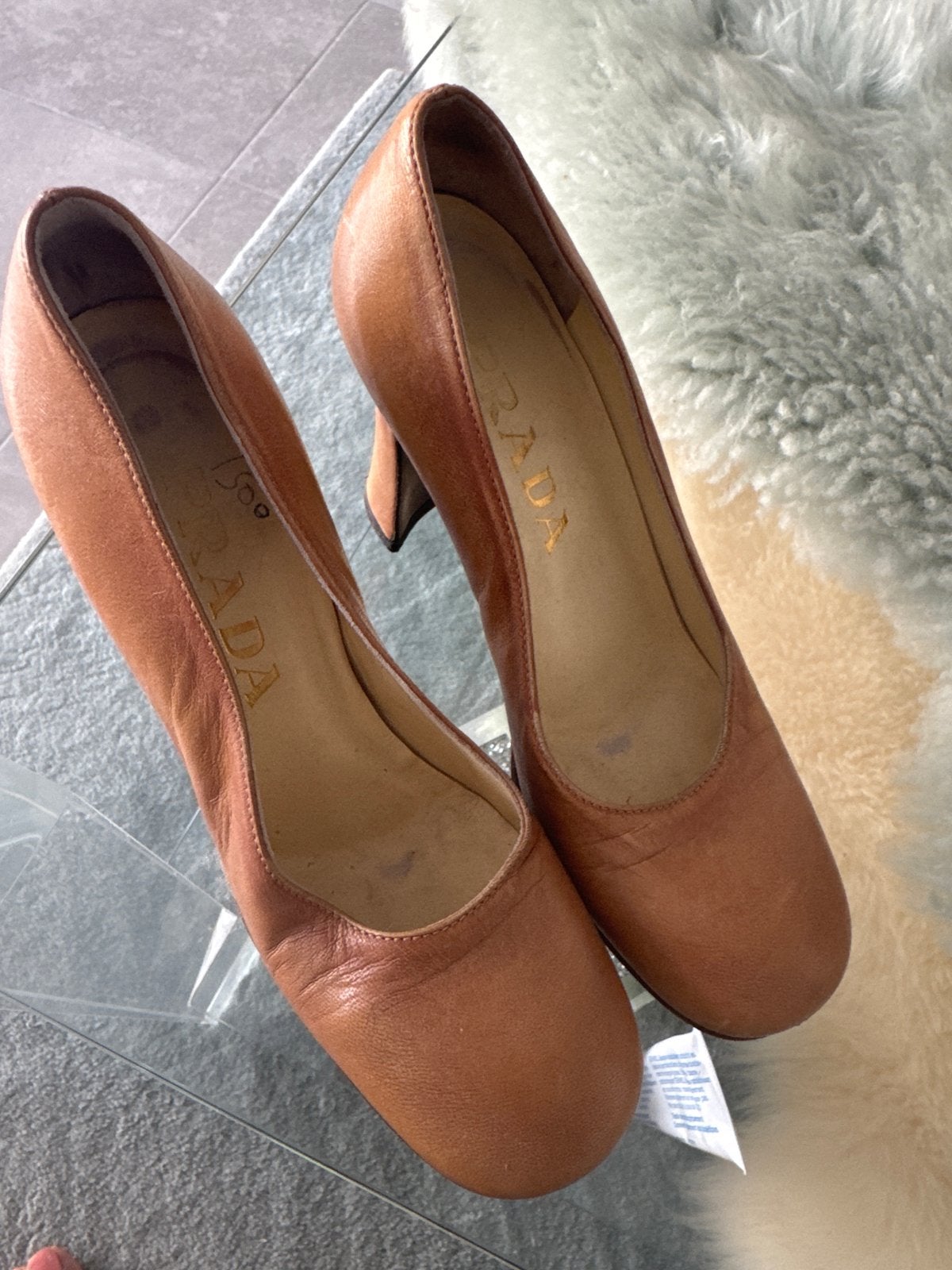 Prada pumps - Maat 34,5 - Gebruikt, Kleding | Dames, Ophalen, Gedragen, Bruin, Pumps