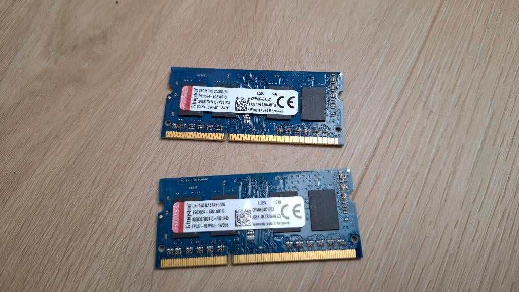 2x 2GB Kingston RAM geheugen voor QNAP NAS DR3L-SO-1600, Computers en Software, Ophalen of Verzenden, Zo goed als nieuw