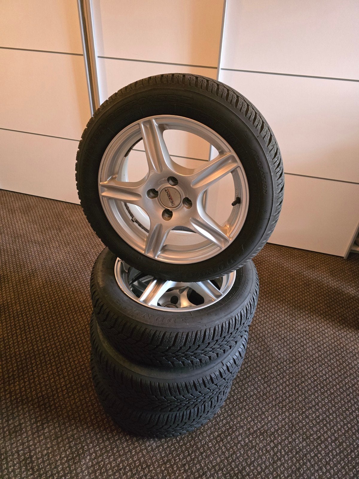 Dezent velgen met winterbanden voor Fiat 500/Panda, Ophalen, Gebruikt, 15 inch, Banden en Velgen
