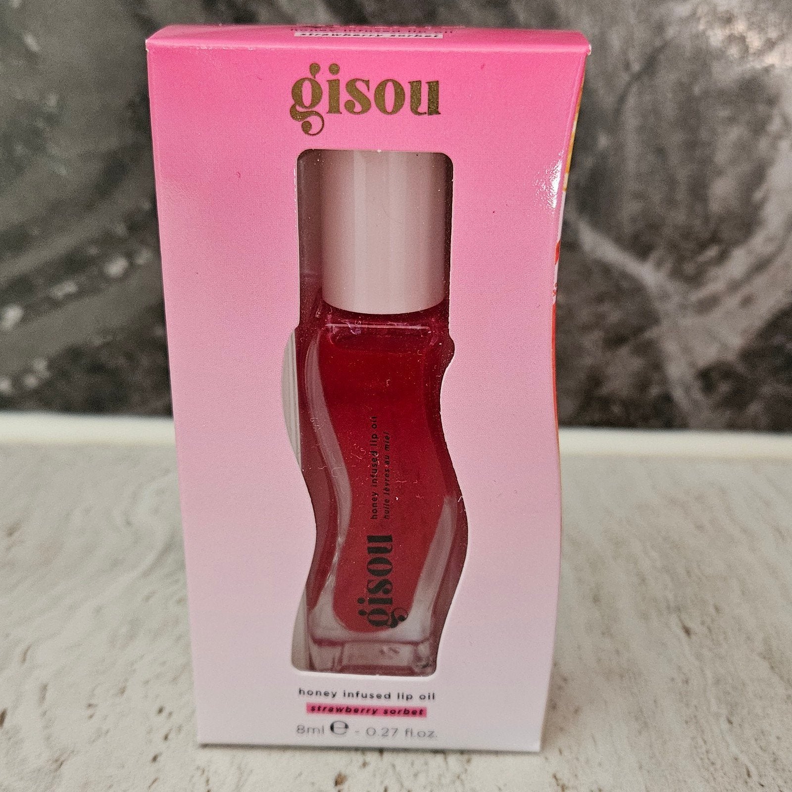 **NIEUW** Gisou Honey Infused Lip Oil Strawberry Sorbet, Ophalen of Verzenden, Nieuw, Lippen, Verzorging