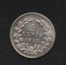 Zilveren Stuiver 1850 Koning Willem 3 (35), Postzegels en Munten, Munten | Nederland, Koning Willem III, Zilver, Ophalen of Verzenden