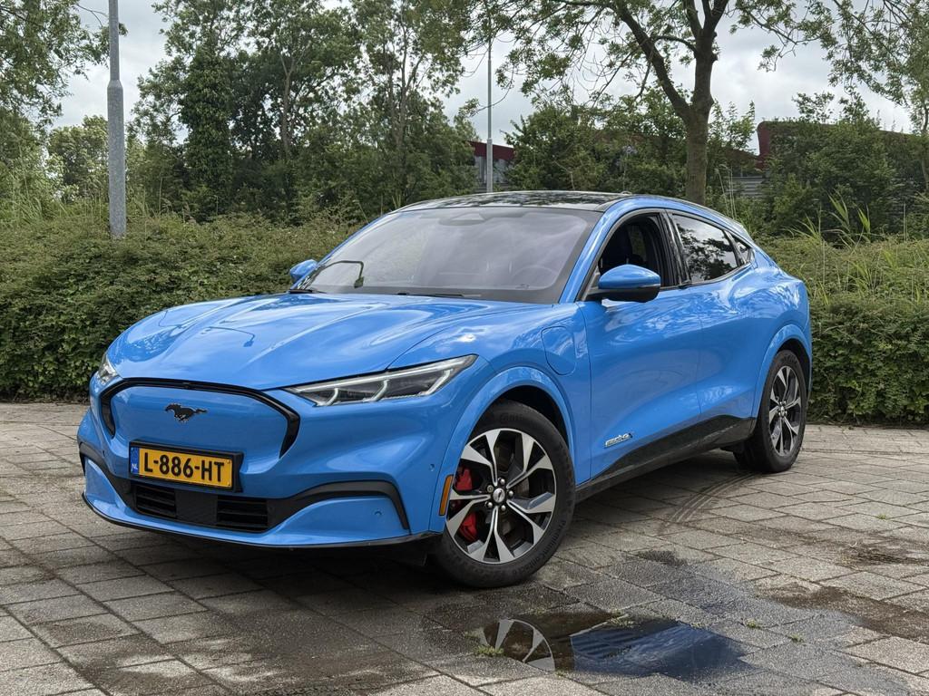 Ford Mustang Mach-E Extended First Edition AWD 98 kWh, Auto's, Gebruikt, 750 kg, Blauw, Origineel Nederlands