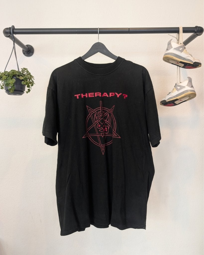 Vintage 90s Therapy? European Tour T-Shirt XL Rare  Tee, Zwart, Maat 56/58 (XL), Ophalen of Verzenden, Zo goed als nieuw