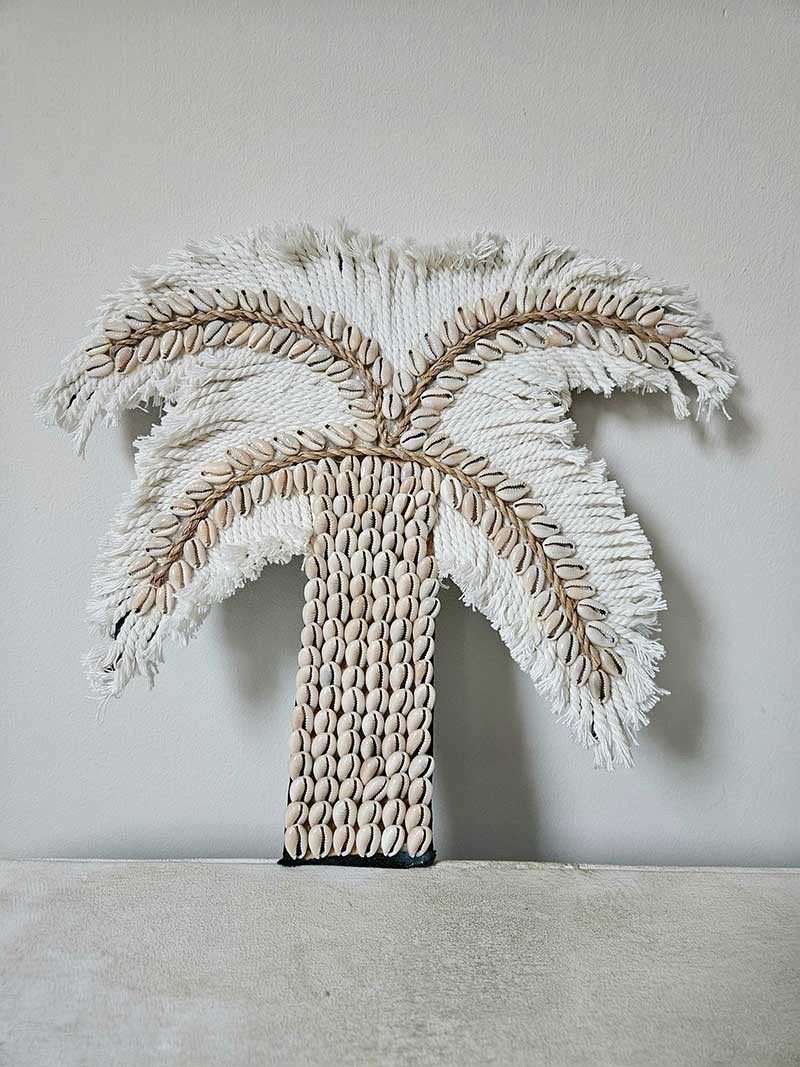 palmboom kauri schelp wanddecoratie 1 uit Bali, Huis en Inrichting, Beige, Boho, Ophalen of Verzenden, Natuurlijk materiaal
