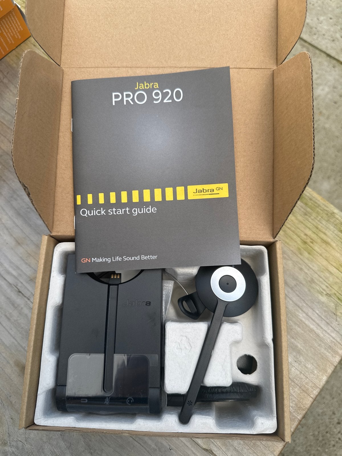 Jabra PRO 920 Draadloze Headset - Zo goed als nieuw, Kunststof, Zwart, Overige merken, Overige typen