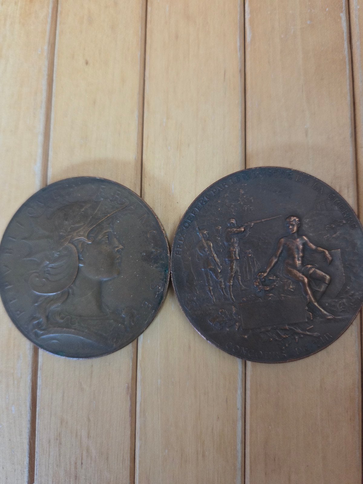 2x Medaille ministere de la guerre, Ophalen of Verzenden, Landmacht, Overige gebieden, Lintje, Medaille of Wings
