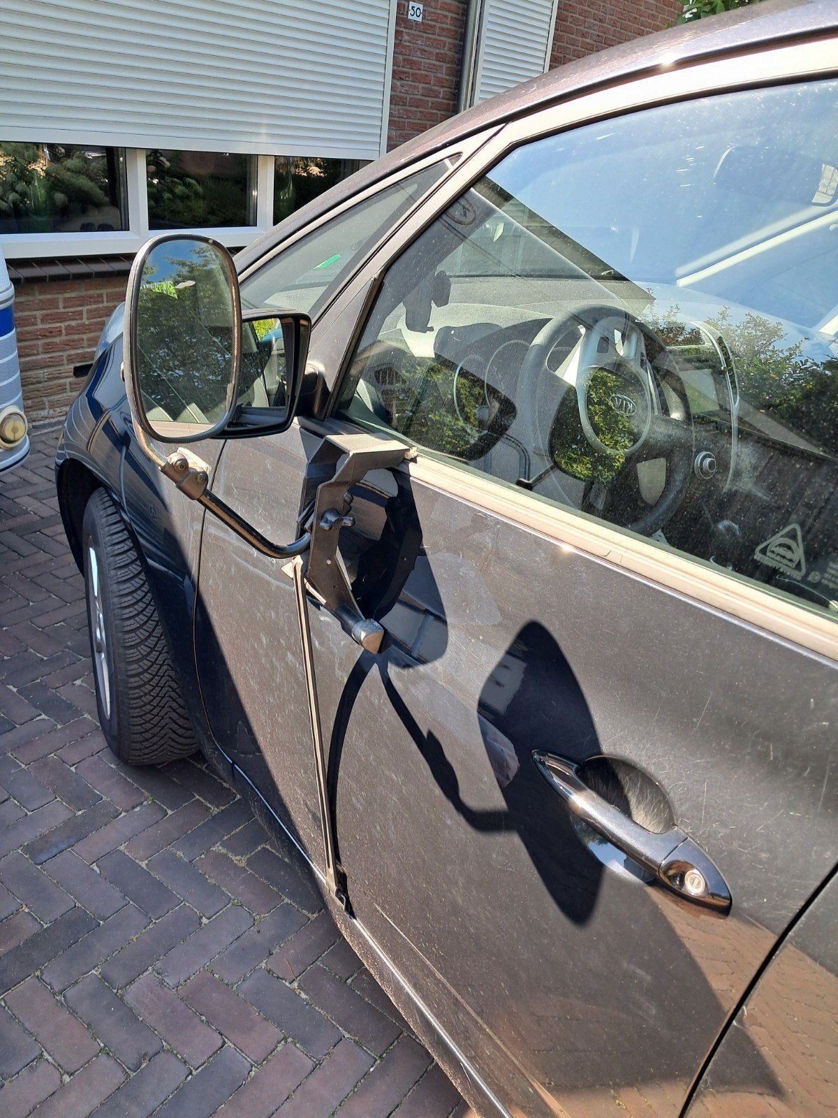 Caravanspiegels voor bevestiging op autoportier, Ophalen, Gebruikt