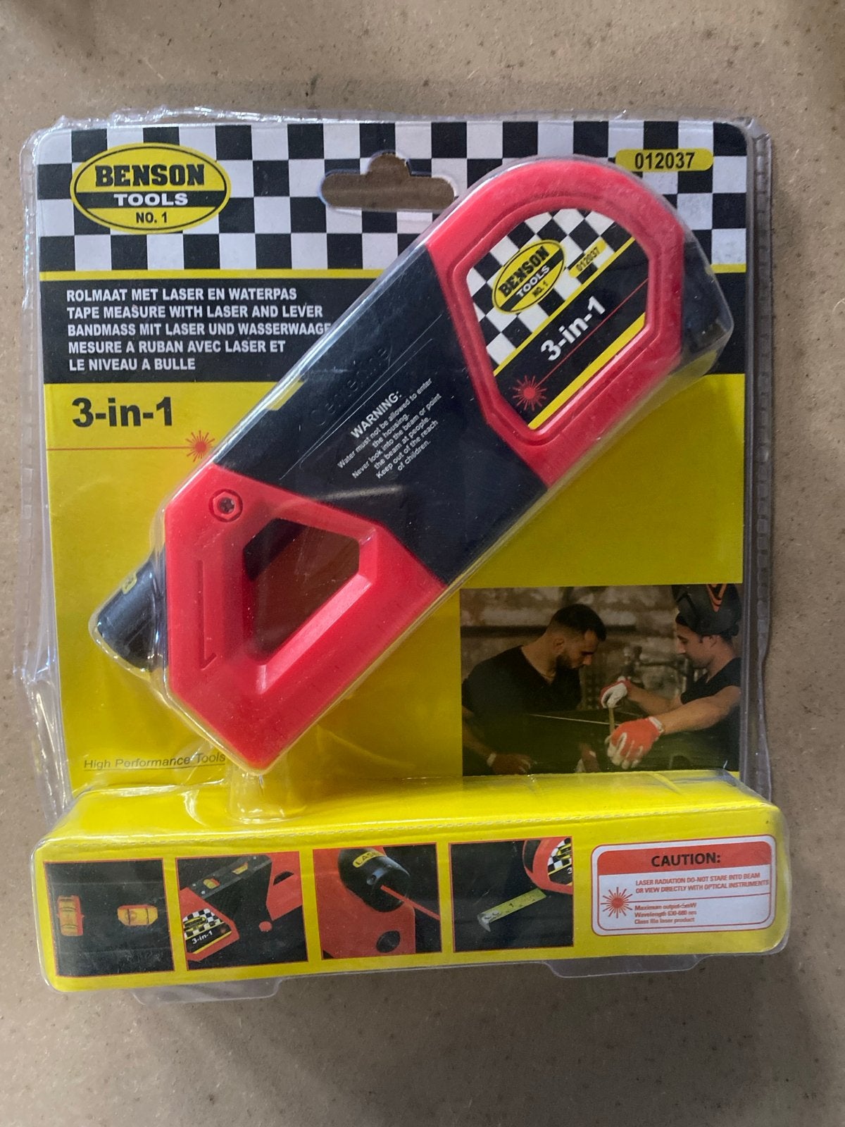 Benson Tools 3-in-1 Rolmaat met Laser en Waterpas, Ophalen of Verzenden, Nieuw