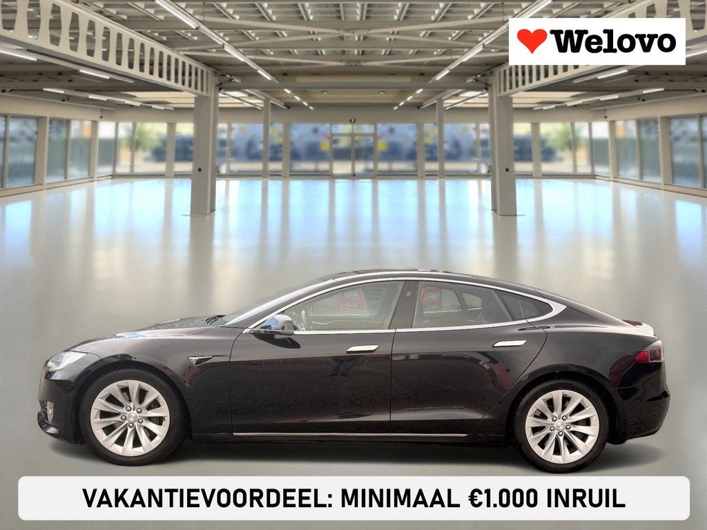 Tesla Model S 75D Base Enhanced Autopilot Luchtvering Panora, Auto's, Tesla, Stof, Gebruikt, Zwart, Origineel Nederlands
