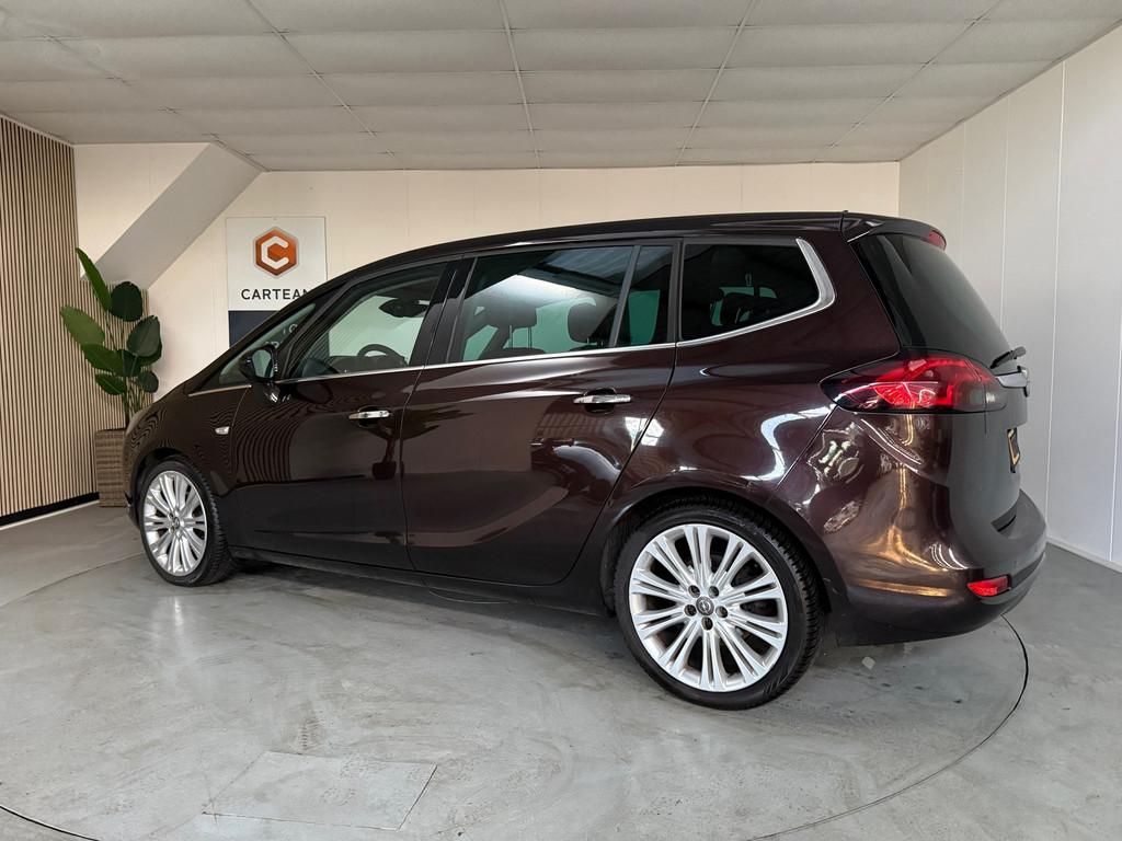 Opel Zafira Tourer 1.4 Cosmo 7p. Airco, Lederen bekleding, L, Auto's, Opel, Euro 5, 4 cilinders, Bruin, 7 stoelen