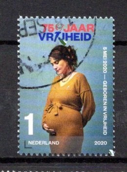 Gestempelde zegel. Jaar 2020: Vrijheid 75 jaar, Ophalen of Verzenden, Na 1940, Gestempeld