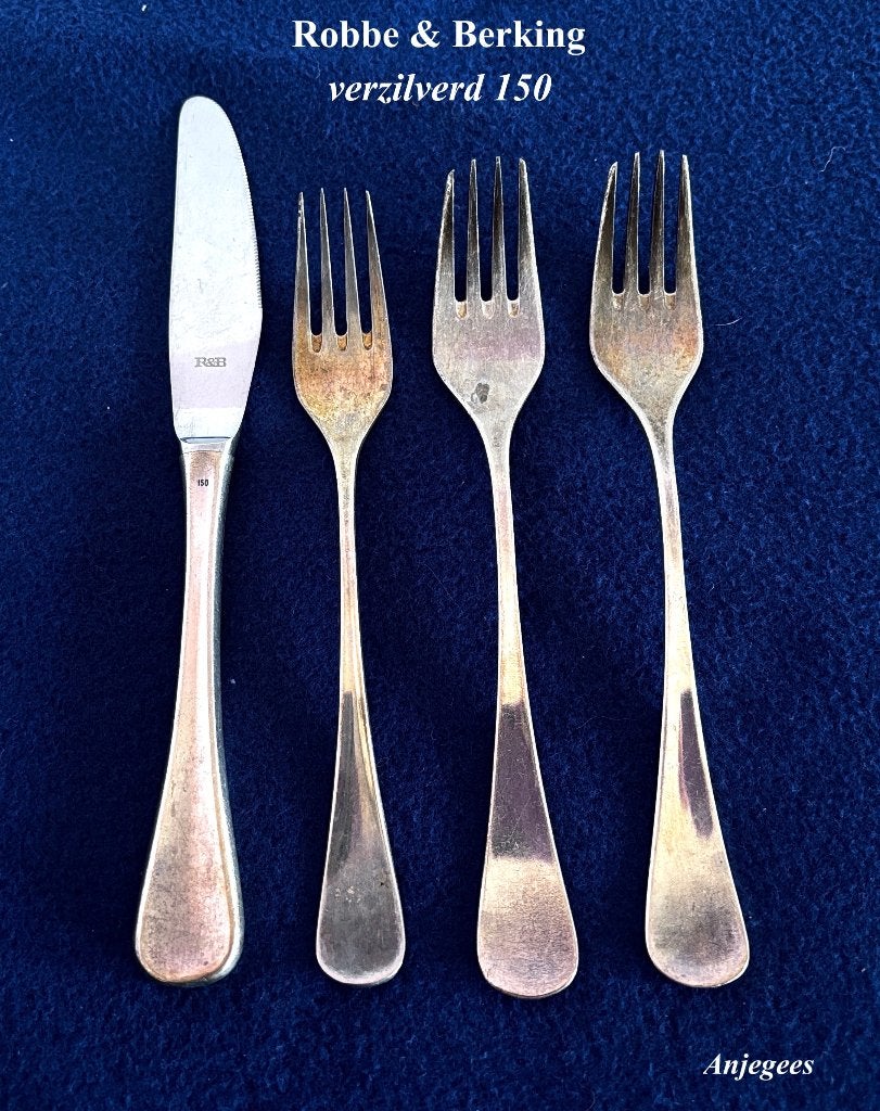 4 Delen Robbe & Berking Model 12 Bestek Verzilverd 150, Ophalen