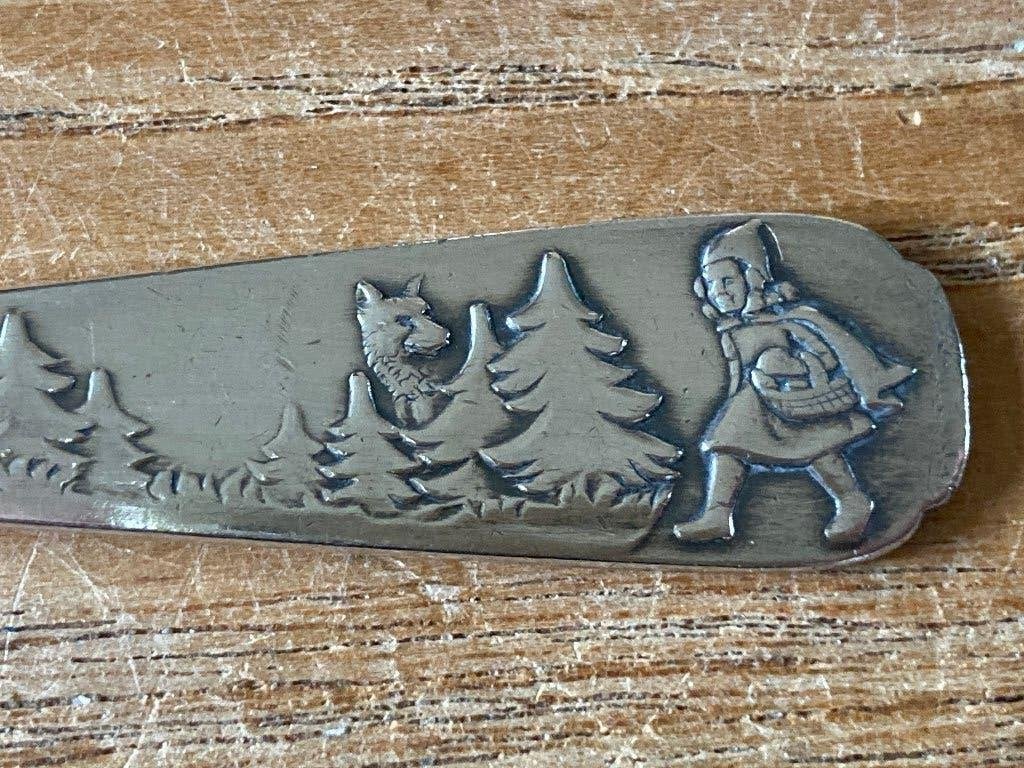 Vintage verzilverde kindervork vorkje Roodkapje - Gero E90, Antiek en Kunst, Ophalen of Verzenden